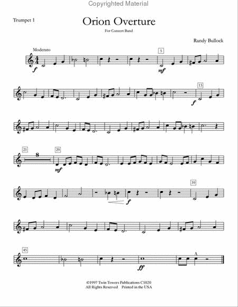 Orion Overture Concert Band scores gallery preview page 12