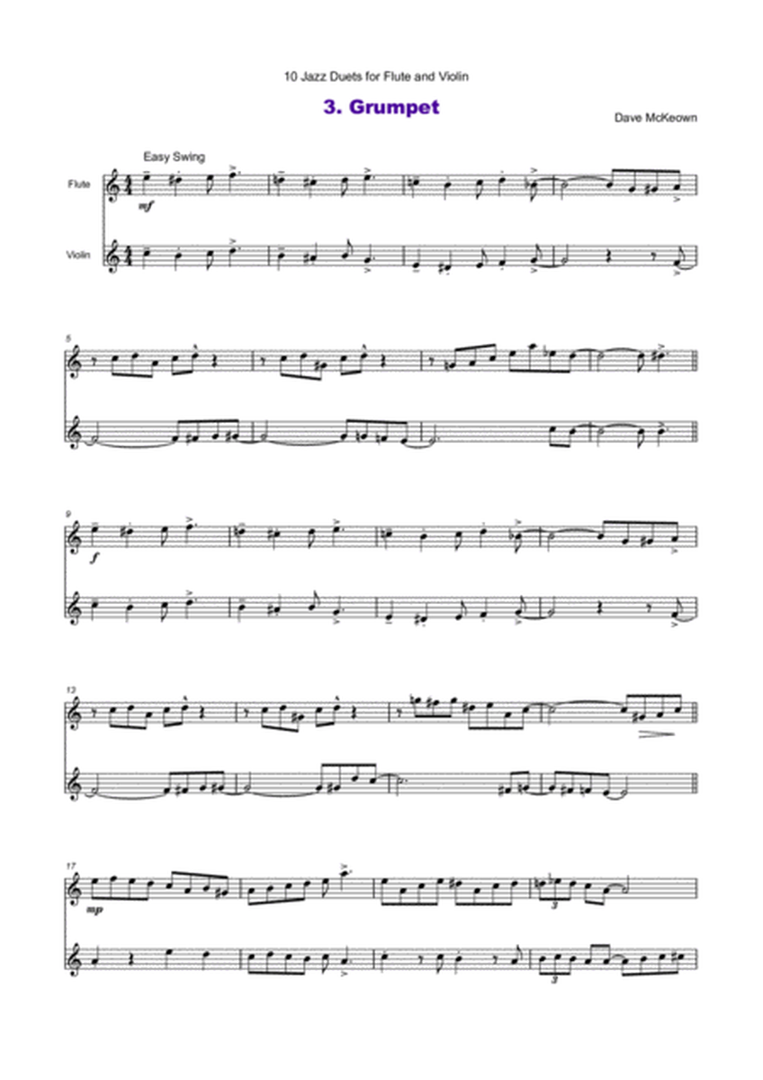 10 Jazz Duets for Flute and Violin image number null