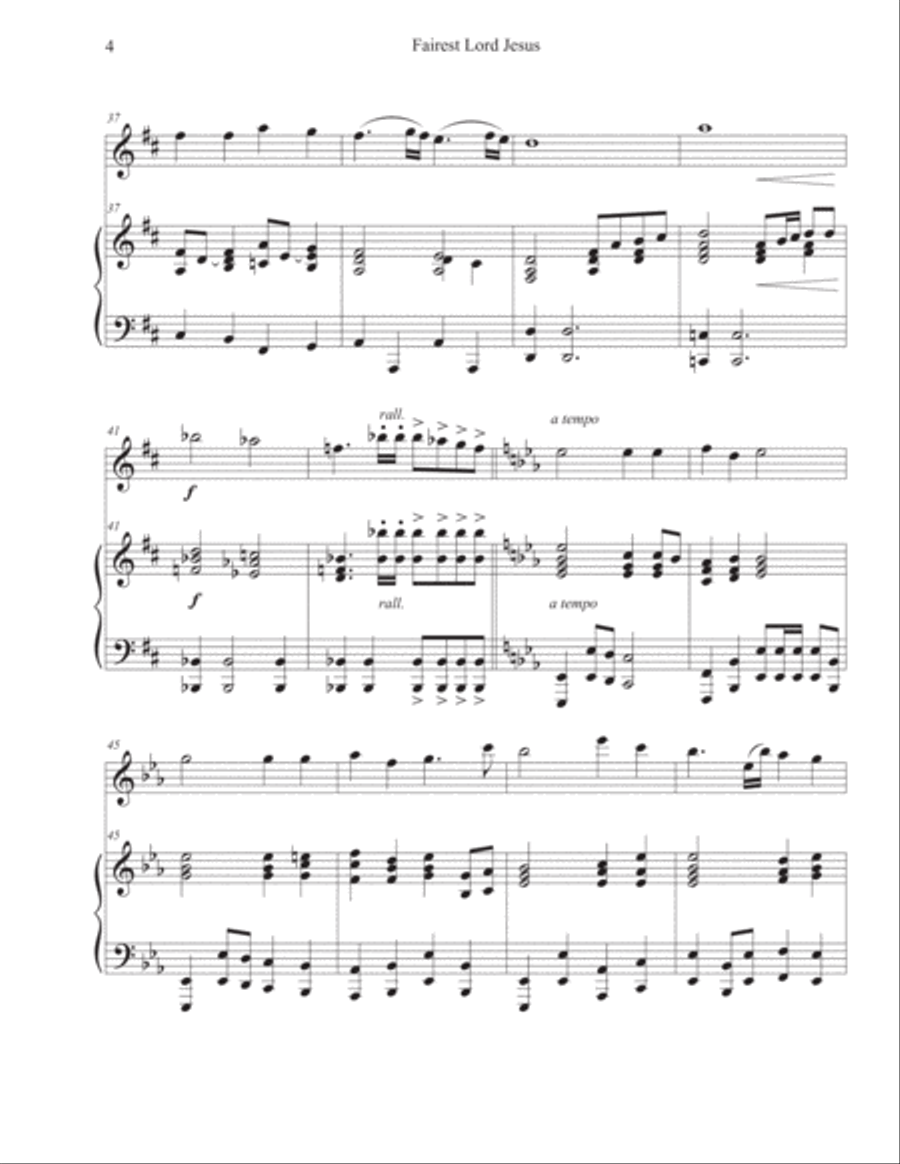Fairest Lord Jesus (Violin-Piano) Fairest Lord Jesus (Violin-Piano) Violin Solo scores gallery preview page 4