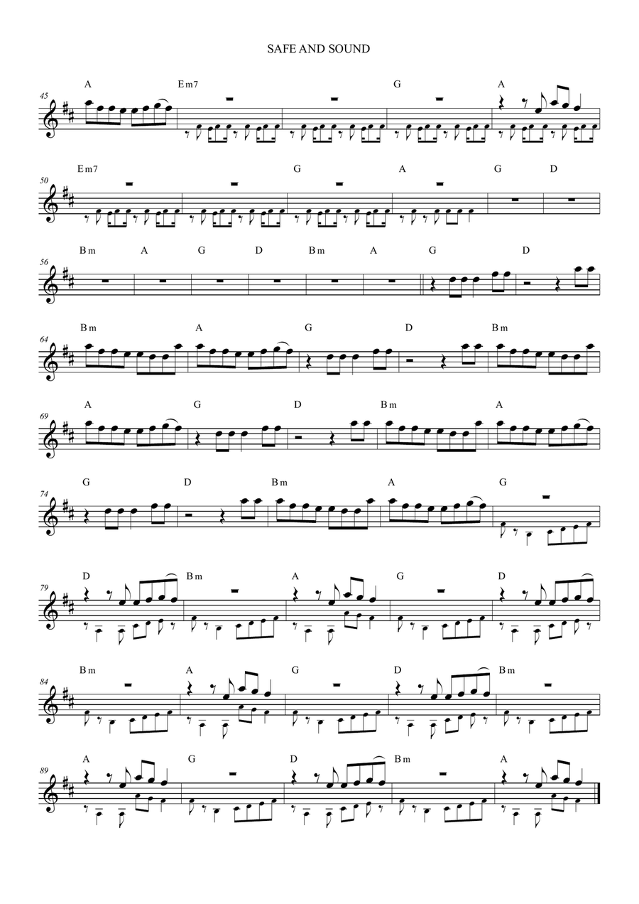 Safe And Sound Piano scores gallery preview page 2