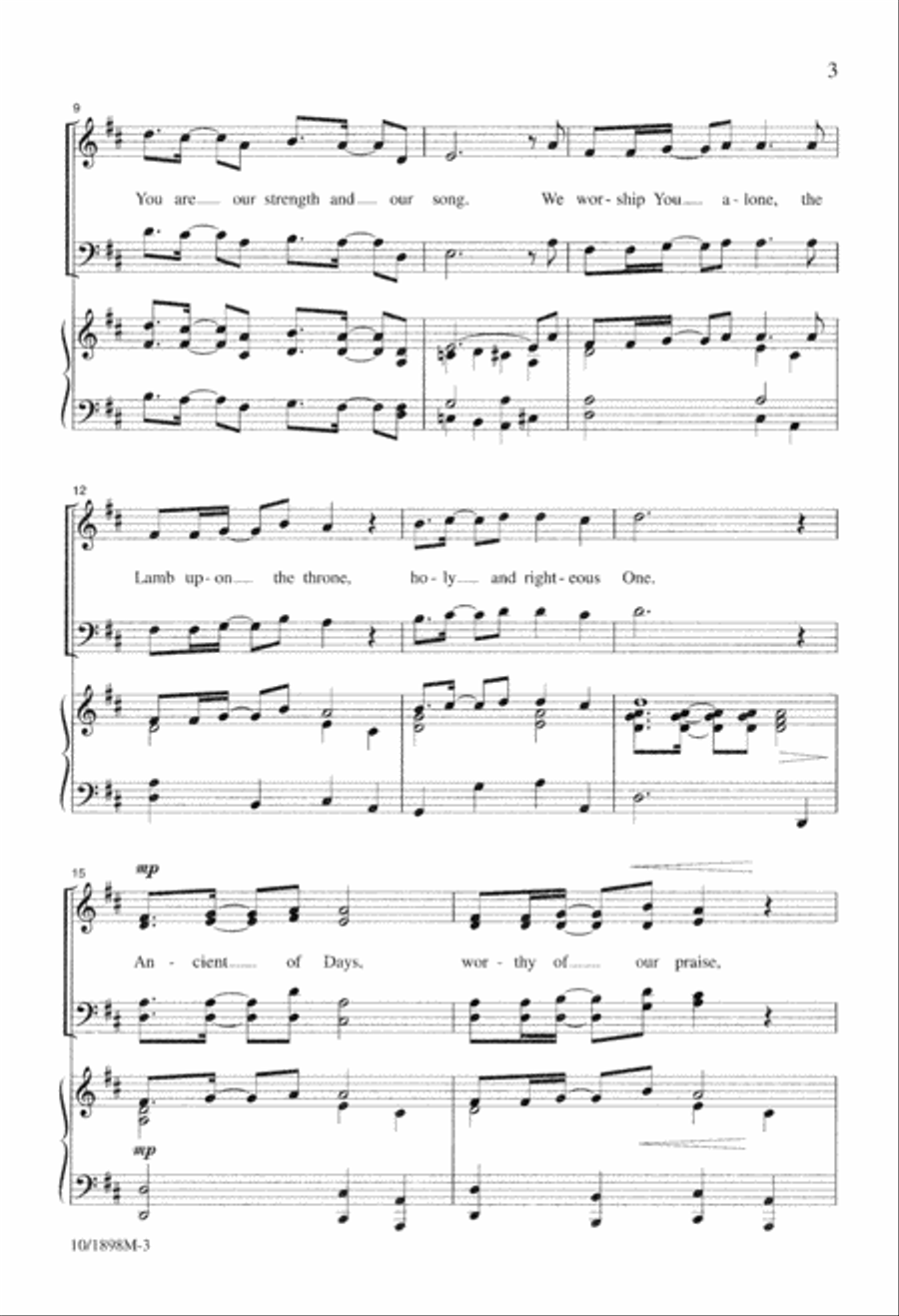 Holy and Righteous One 4-Part scores gallery preview page 3