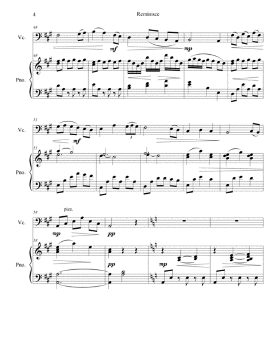 Reminisce - for Cello and Piano Piano scores gallery preview page 5
