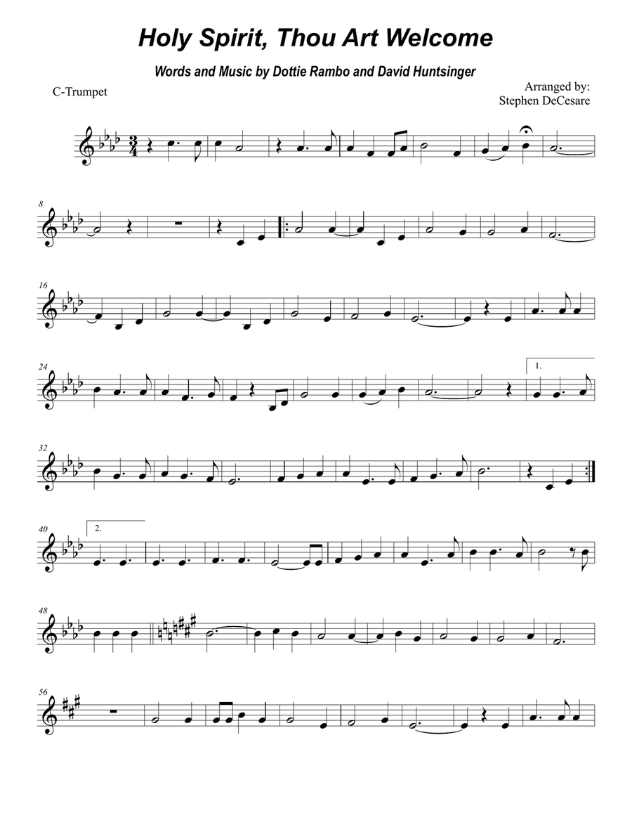 Holy Spirit, Thou Art Welcome Brass Ensemble scores gallery preview page 5