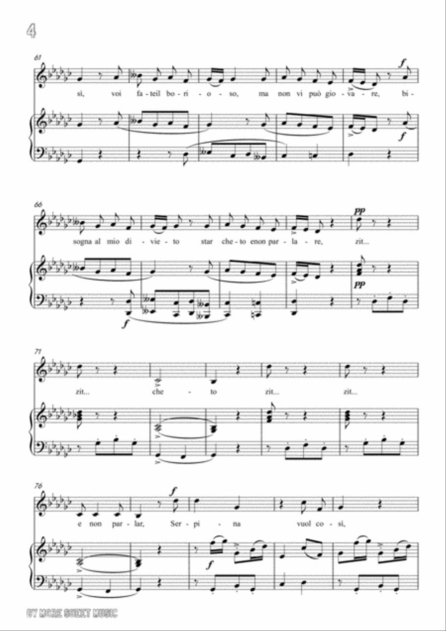 Pergolesi-Stizzoso,mio stizzoso in G flat Major,for Voice and Piano Voice Solo scores gallery preview page 6