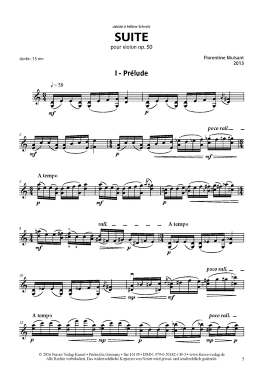 Suite pour violon op. 50