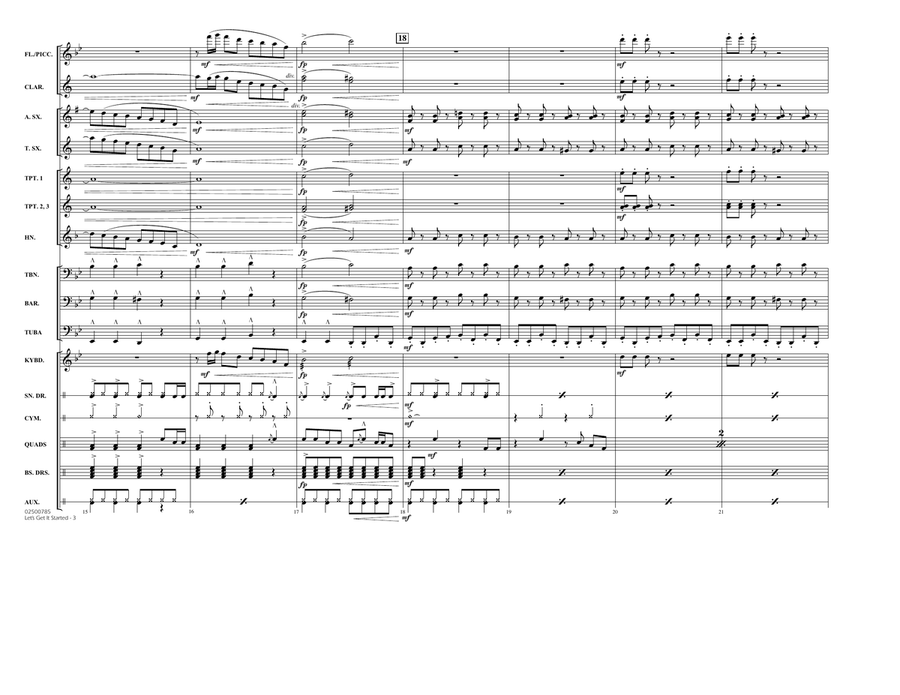 Let's Get It Started - Conductor Score (Full Score) Marching Band scores gallery preview page 3