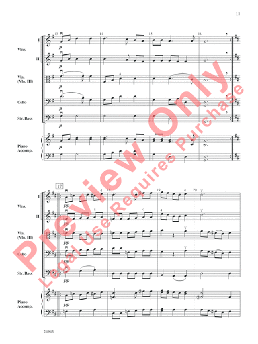 Musik of Shakespeare's Daye String Orchestra scores gallery preview page 12