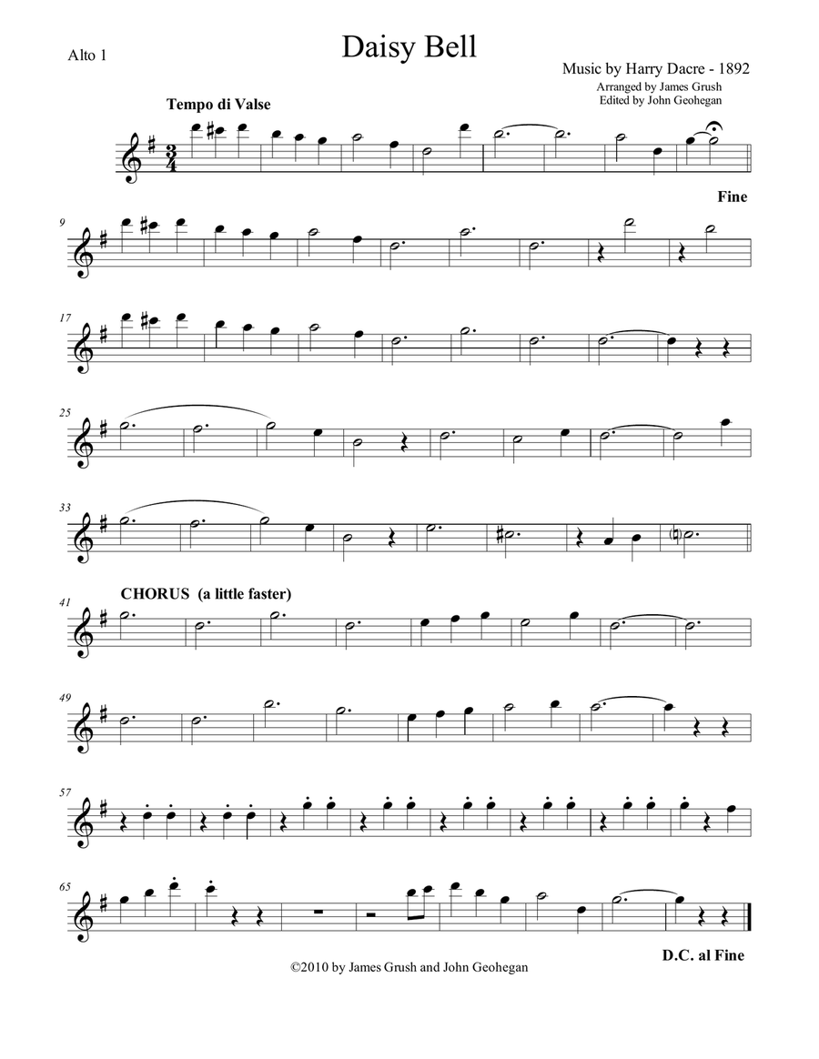 Daisy Bell for Recorder Octet Recorder scores gallery preview page 5