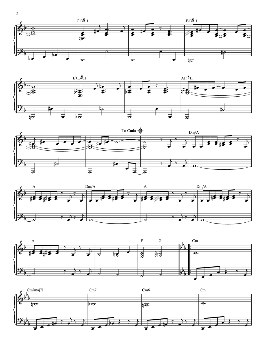 Graveyard Theme (from It's The Great Pumpkin, Charlie Brown) Piano Solo scores gallery preview page 2