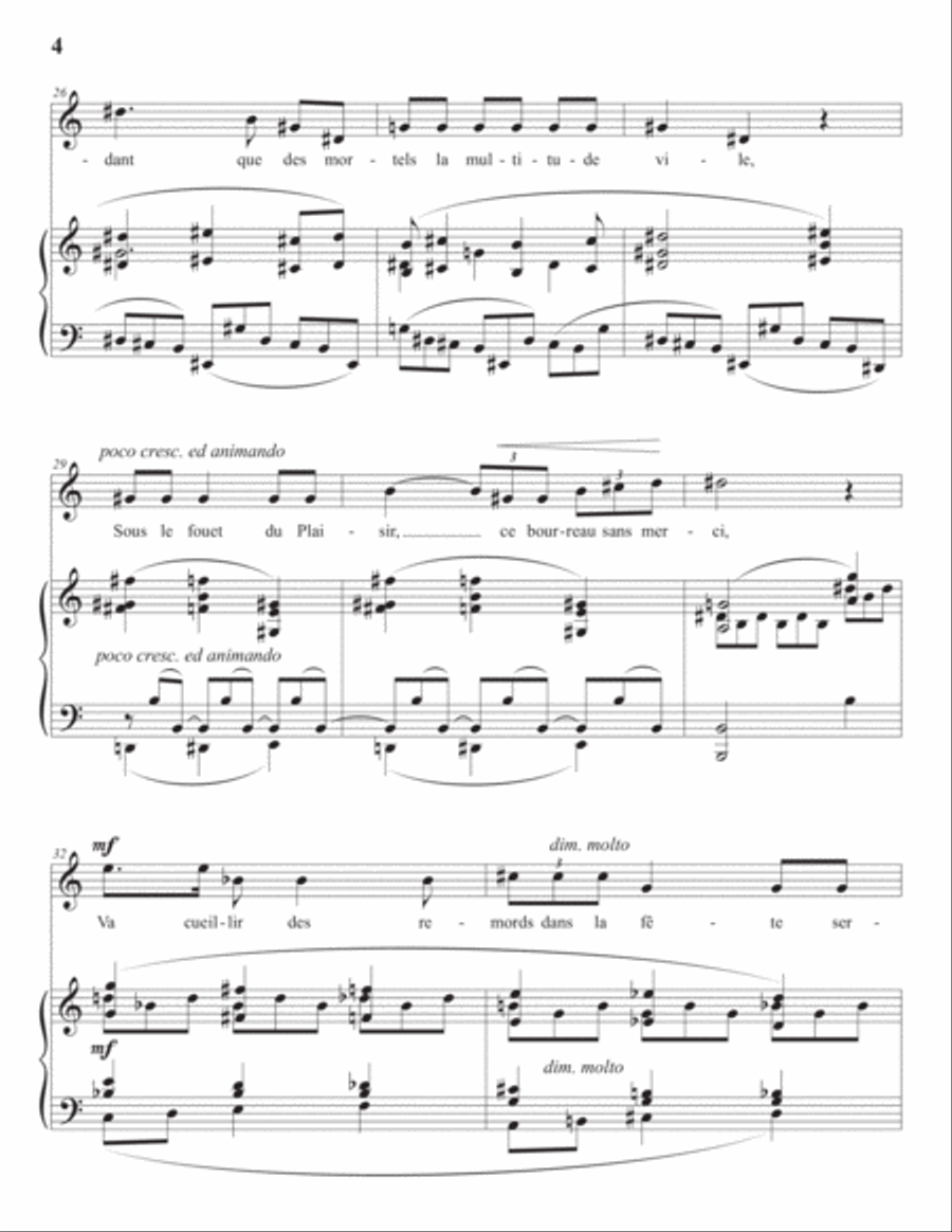 DEBUSSY: Recueillement (transposed to C-sharp minor) Voice scores gallery preview page 5