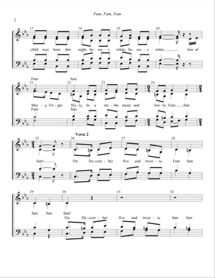 Fum, Fum, Fum 4-Part scores gallery preview page 2