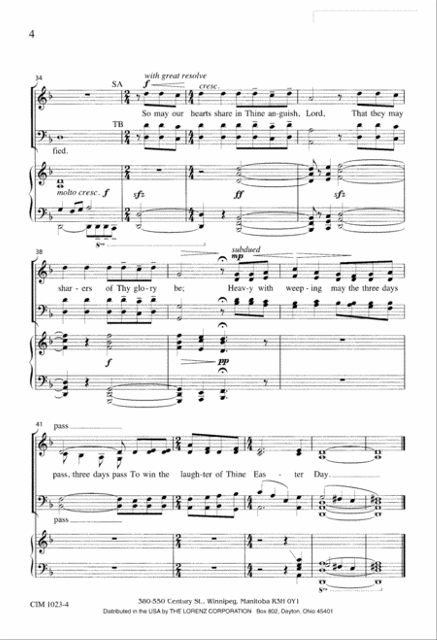 A Medieval Prayer for Good Friday 4-Part scores gallery preview page 5