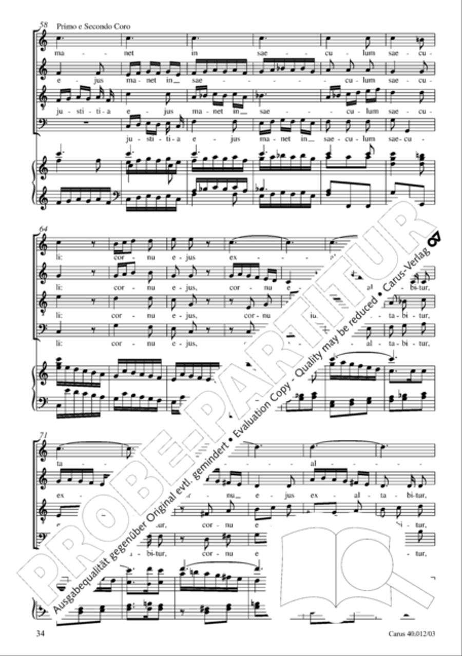 Beatus vir (How blest is he) Psalm 111 4-Part scores gallery preview page 35