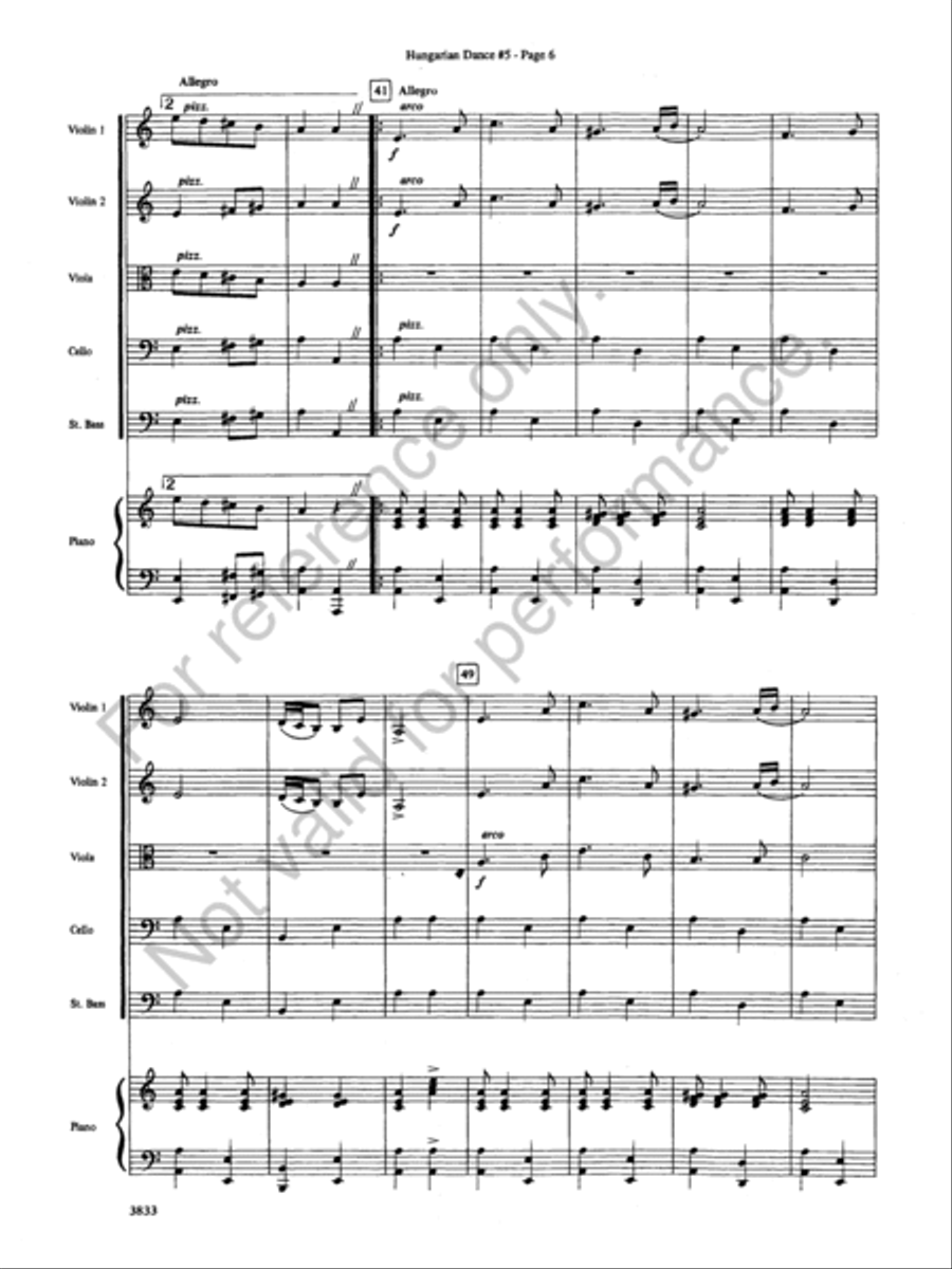 Hungarian Dance No. 5 String Orchestra scores gallery preview page 6