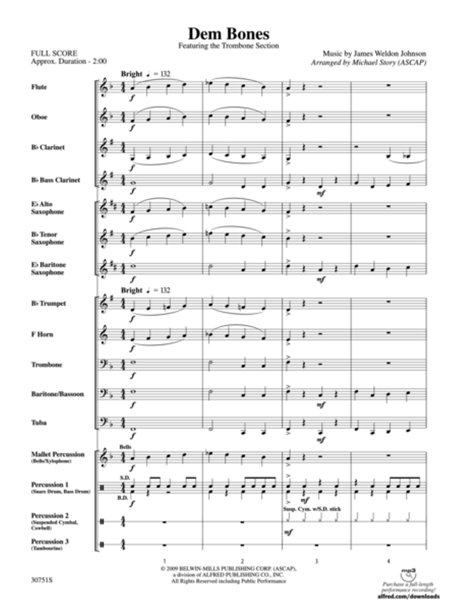 Dem Bones Dem Bones Concert Band scores gallery preview page 2