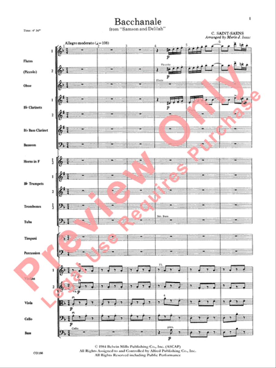 Bacchanale from Samson & Delilah (Score and Parts) image number null