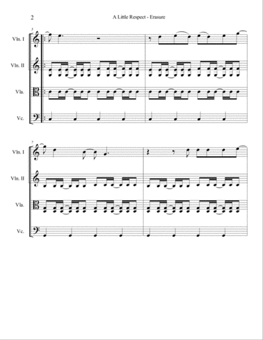 A Little Respect String Quartet scores gallery preview page 2
