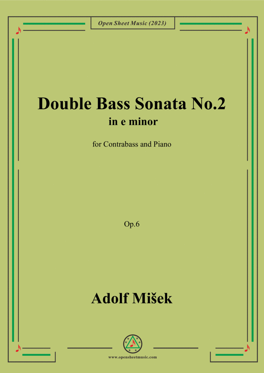 Adolf Mišek-Double Bass Sonata No.2,Op.6 Double Bass scores gallery preview page 1