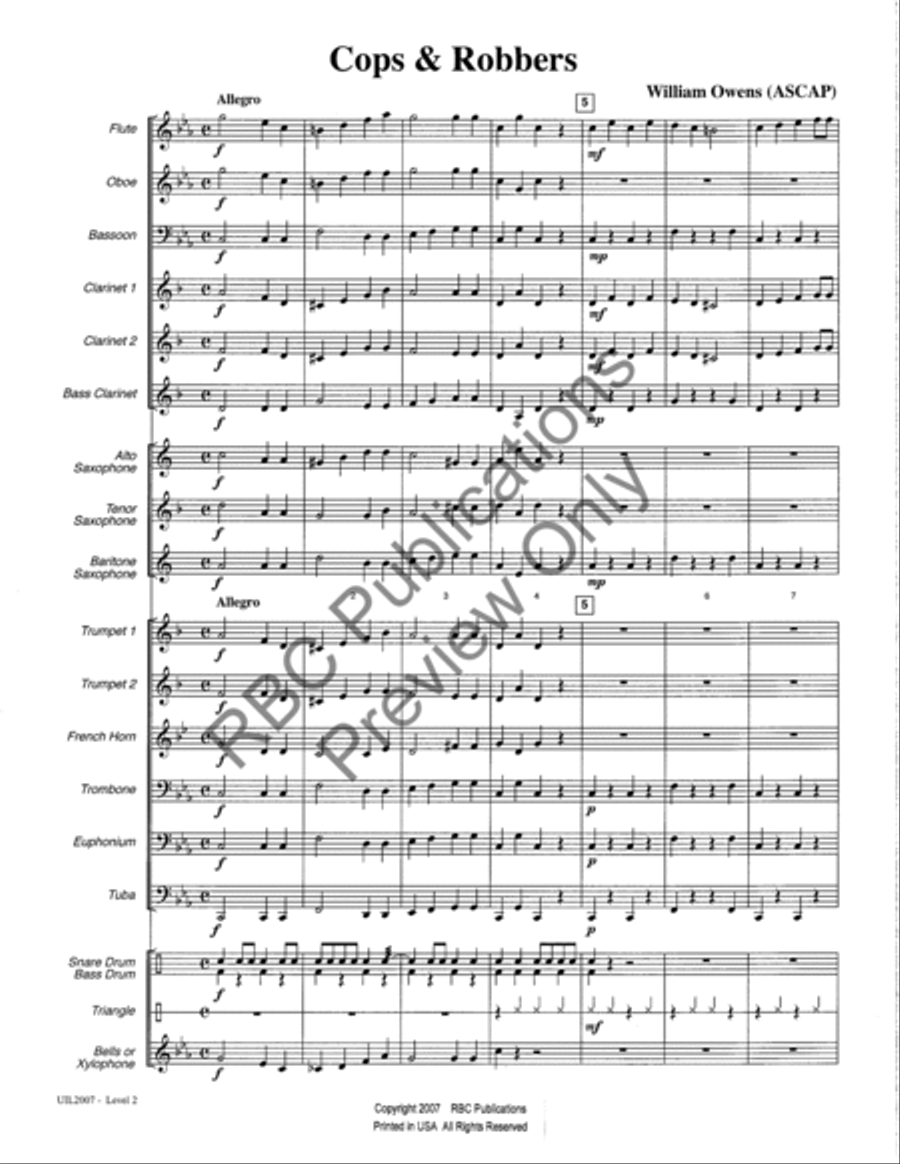 Cops & Robbers Concert Band scores gallery preview page 4