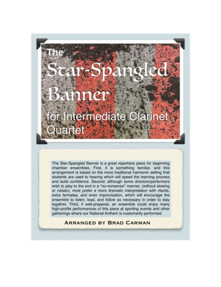 The Star Spangled Banner for Intermediate Clarinet Quartet