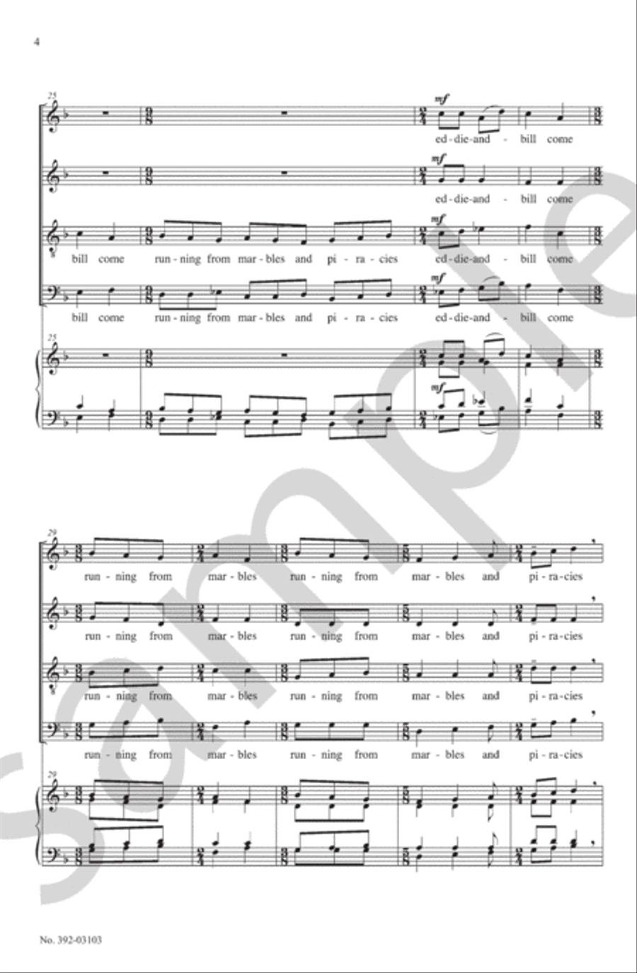 4 e e cummings Songs 4-Part scores gallery preview page 6