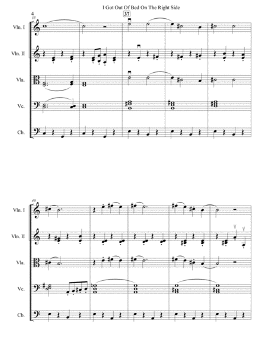 I Got Out Of Bed On The Right Side String Orchestra scores gallery preview page 5