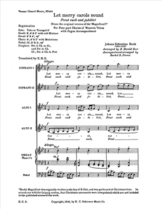 Magnificat: Let Merry Carols Sound (Freut euch und jubilirt), BWV 243a