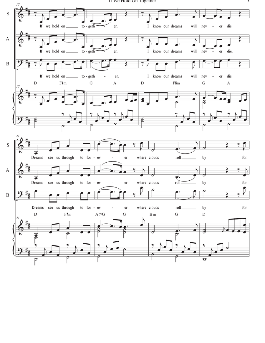 If We Hold On Together 3-Part scores gallery preview page 3