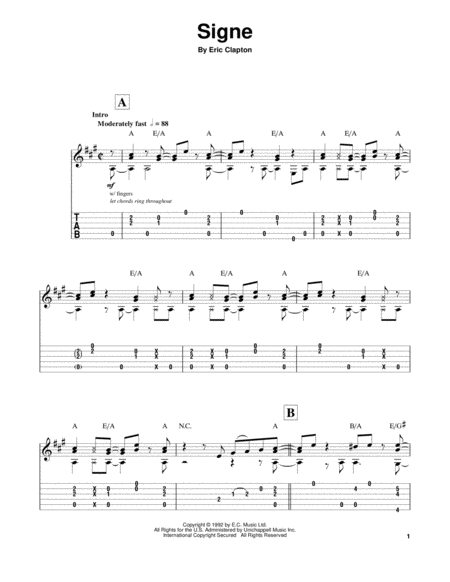 Pretending by Eric Clapton - Piano, Vocal, Guitar - Digital Sheet Music