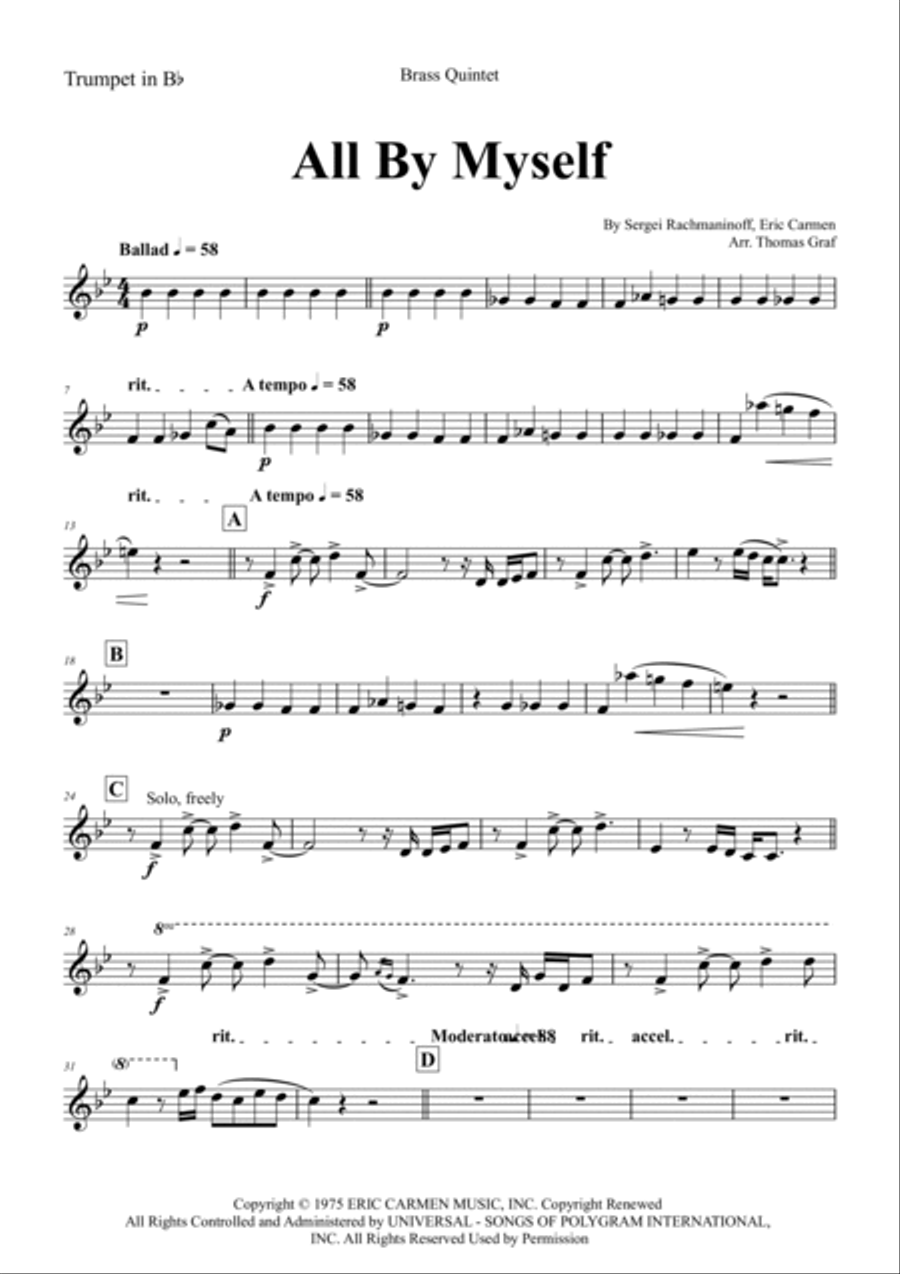 All By Myself Horn scores gallery preview page 5