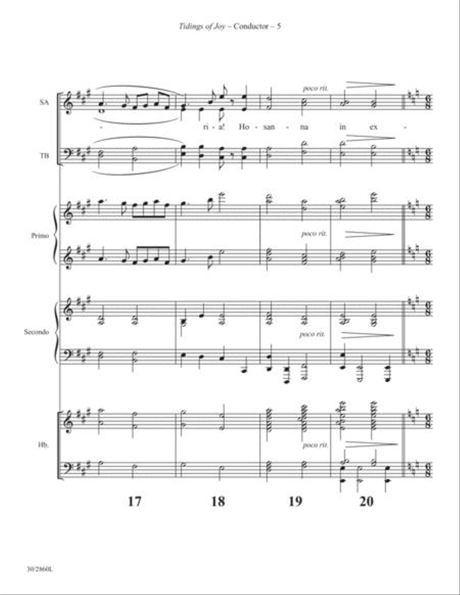 Tidings of Joy! - Handbells and 4-hand Piano Score and Parts