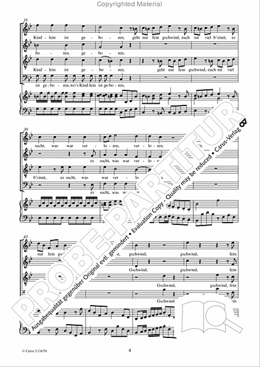 Lauft, ihr Hirten, allzugleich 4-Part scores gallery preview page 5