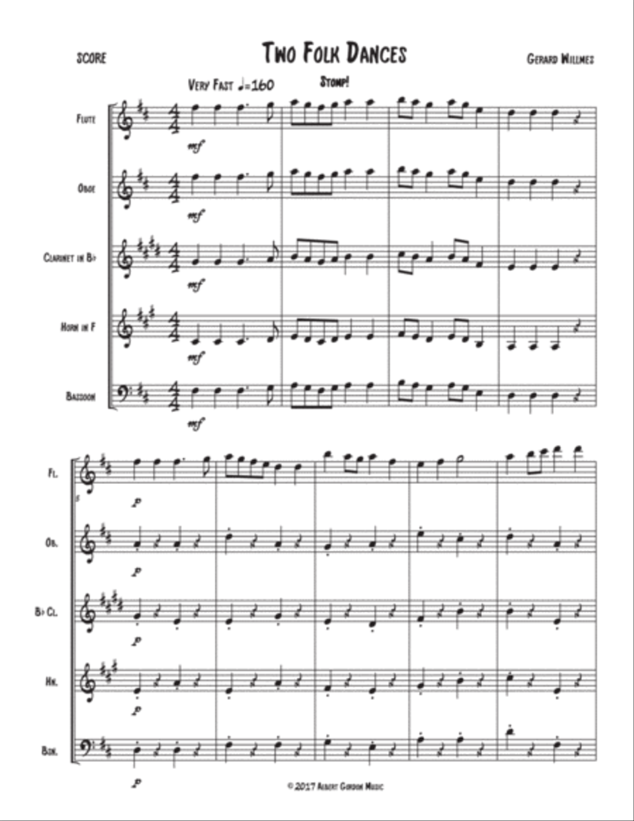 Two Folk Dances Two Folk Dances Woodwind Quintet scores gallery preview page 2