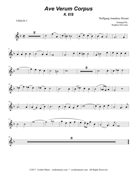 Ave Verum Corpus (String Quartet - Piano accompaniment) image number null