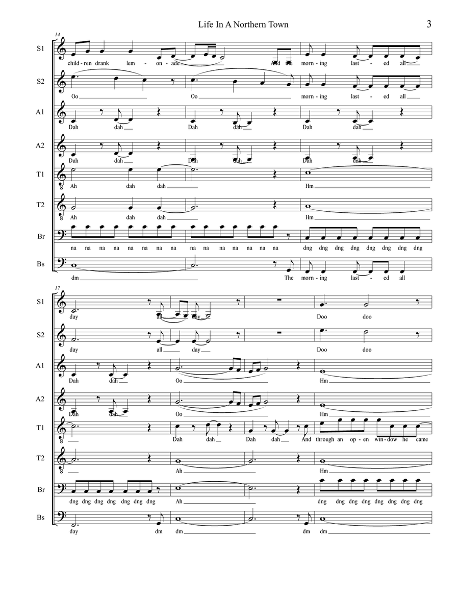 Life In A Northern Town Divisi scores gallery preview page 4