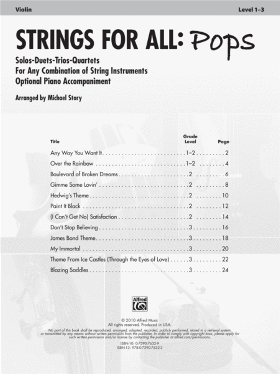 Strings for All -- Solo-Duet-Trio-Quartet with Optional Piano Accompaniment Small Ensemble scores gallery preview page 2