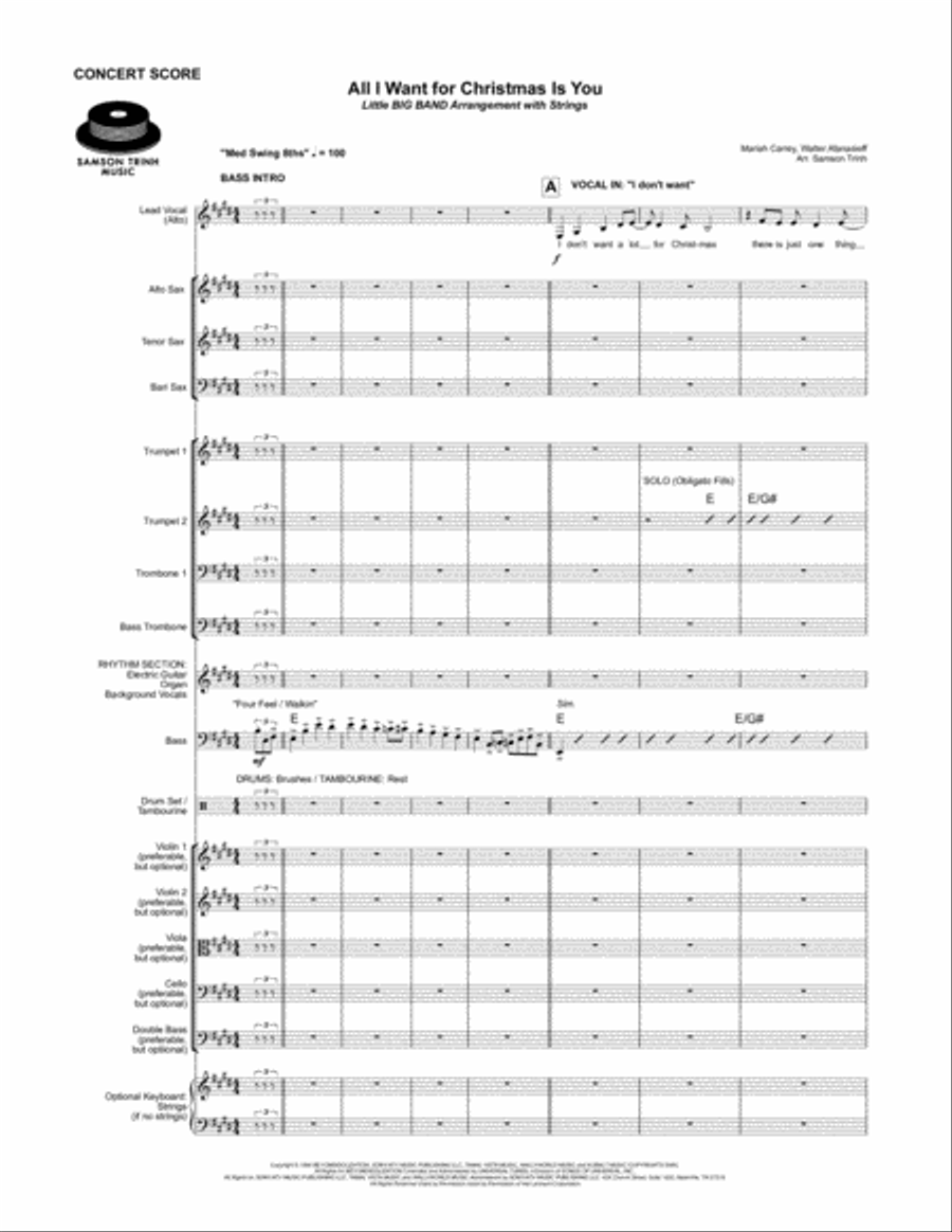 All I Want For Christmas Is You Jazz Ensemble scores gallery preview page 1