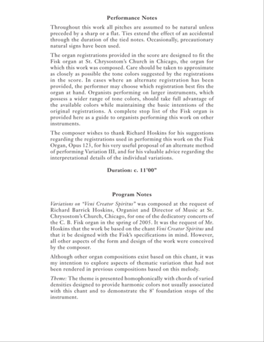 Variations on Veni Creator Spiritus Organ scores gallery preview page 1