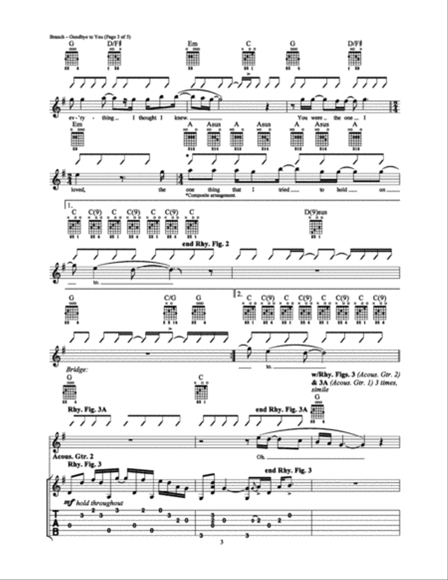 Goodbye to You Electric Guitar scores gallery preview page 3