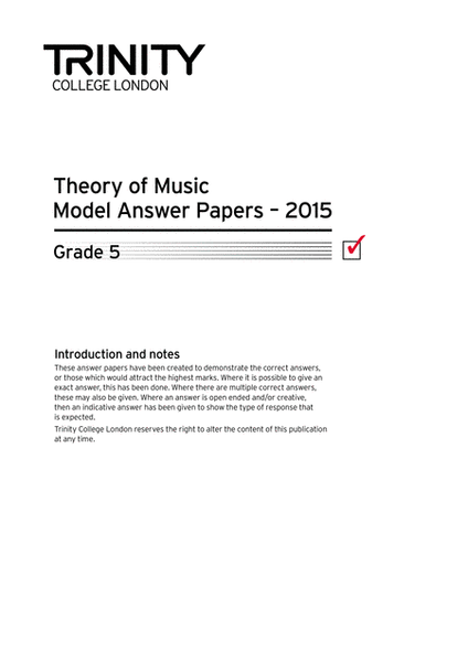 Theory Model Answer Papers 2015: Grade 5