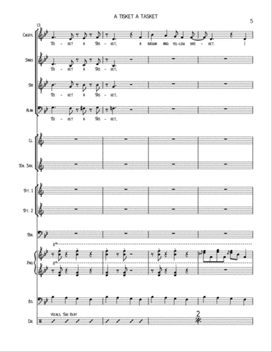 A-tisket, A-tasket A-tisket, A-tasket Large Ensemble scores gallery preview page 5