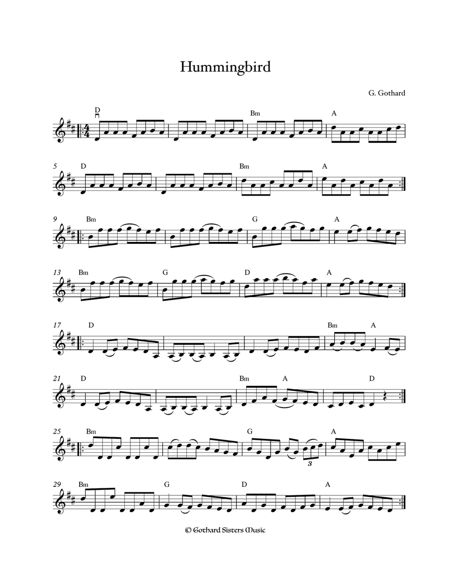 Hummingbird Small Ensemble scores gallery preview page 1