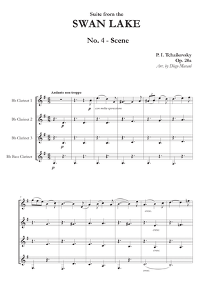 Book cover for "Scene No. 2" from Swan Lake Suite for Clarinet Quartet