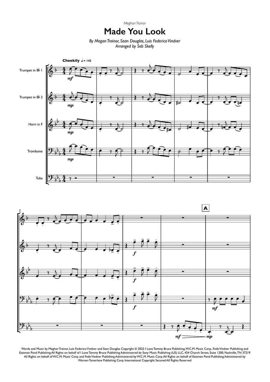 Made You Look Brass Quintet scores gallery preview page 1