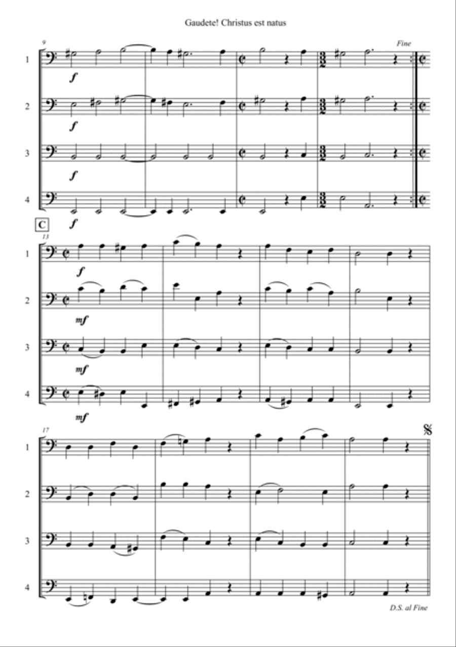 Gaudete! Christus Est Natus String Quartet scores gallery preview page 2