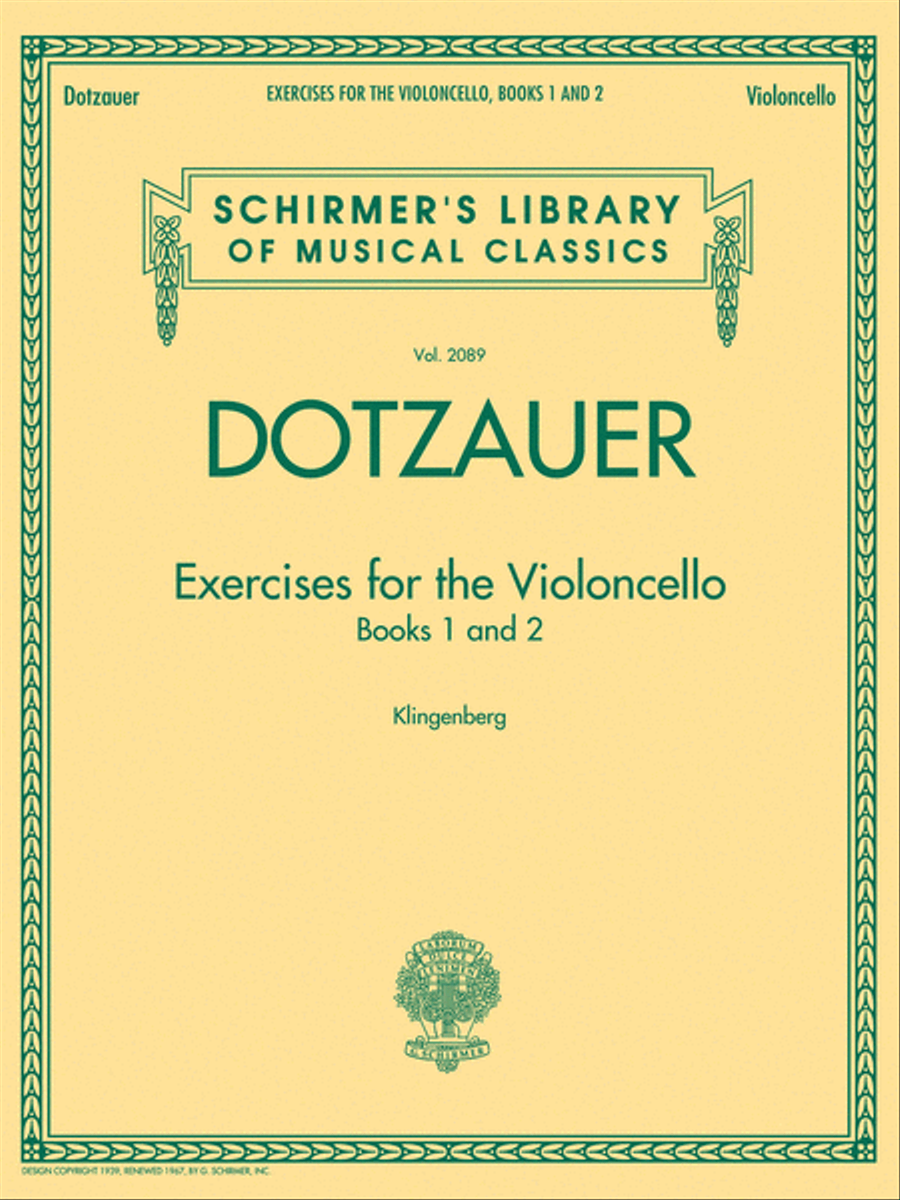 Exercises for the Violoncello – Books 1 and 2 Cello scores gallery preview page 1