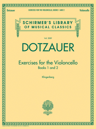 Book cover for Exercises for the Violoncello – Books 1 and 2