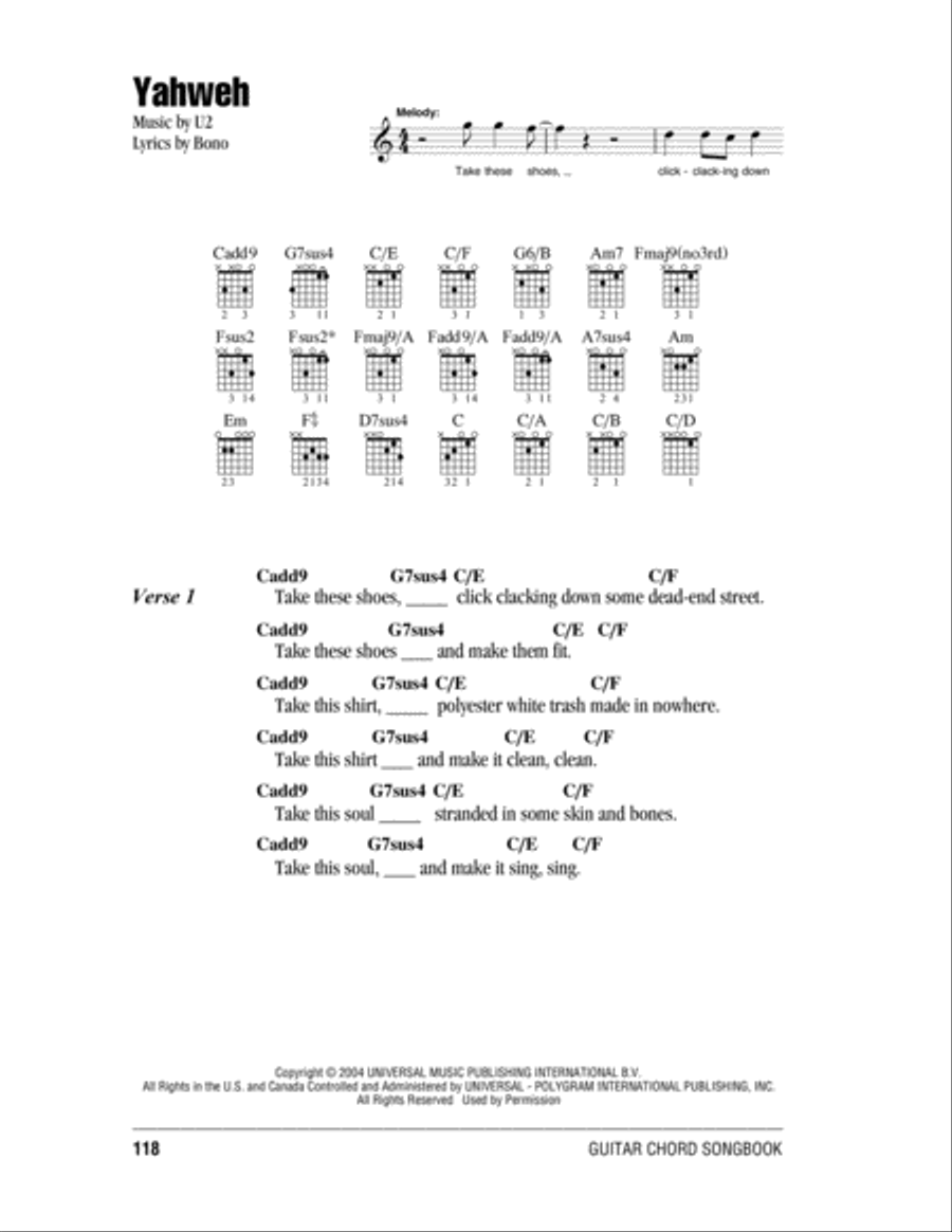 Yahweh Acoustic Guitar scores gallery preview page 1