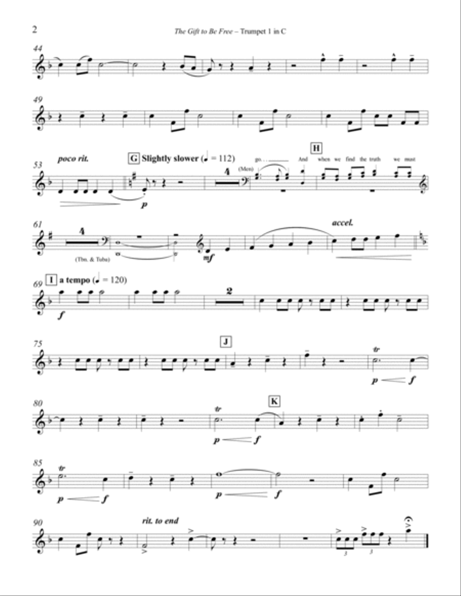 The Gift to Be Free Choir scores gallery preview page 2