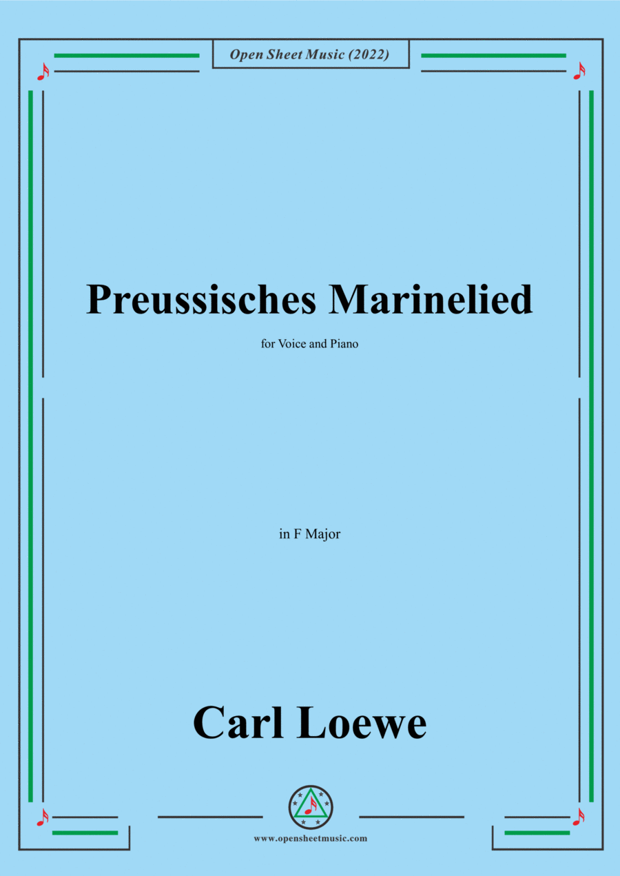 Loewe-Preussisches Marinelied,in F Major,for Voice and Piano Voice Solo scores gallery preview page 1